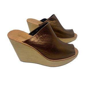 Rachel Comey Moon metallic leather platform wedges